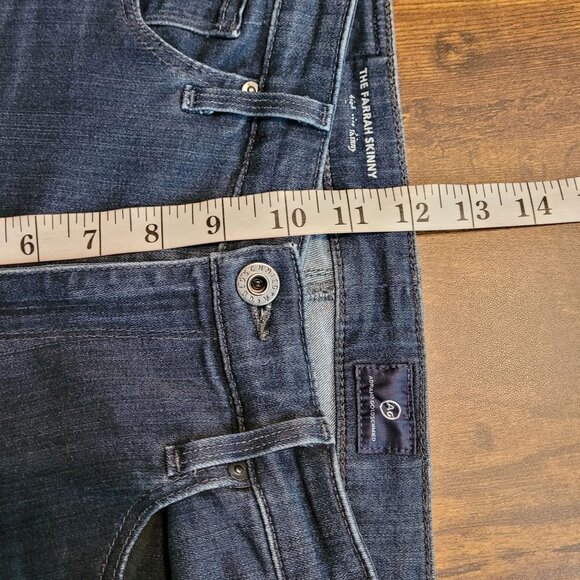 AG Adriano Goldschmeid Jeans 29 R Farrah High Rise Skinny Medium Dark Wash - Picture 8 of 10